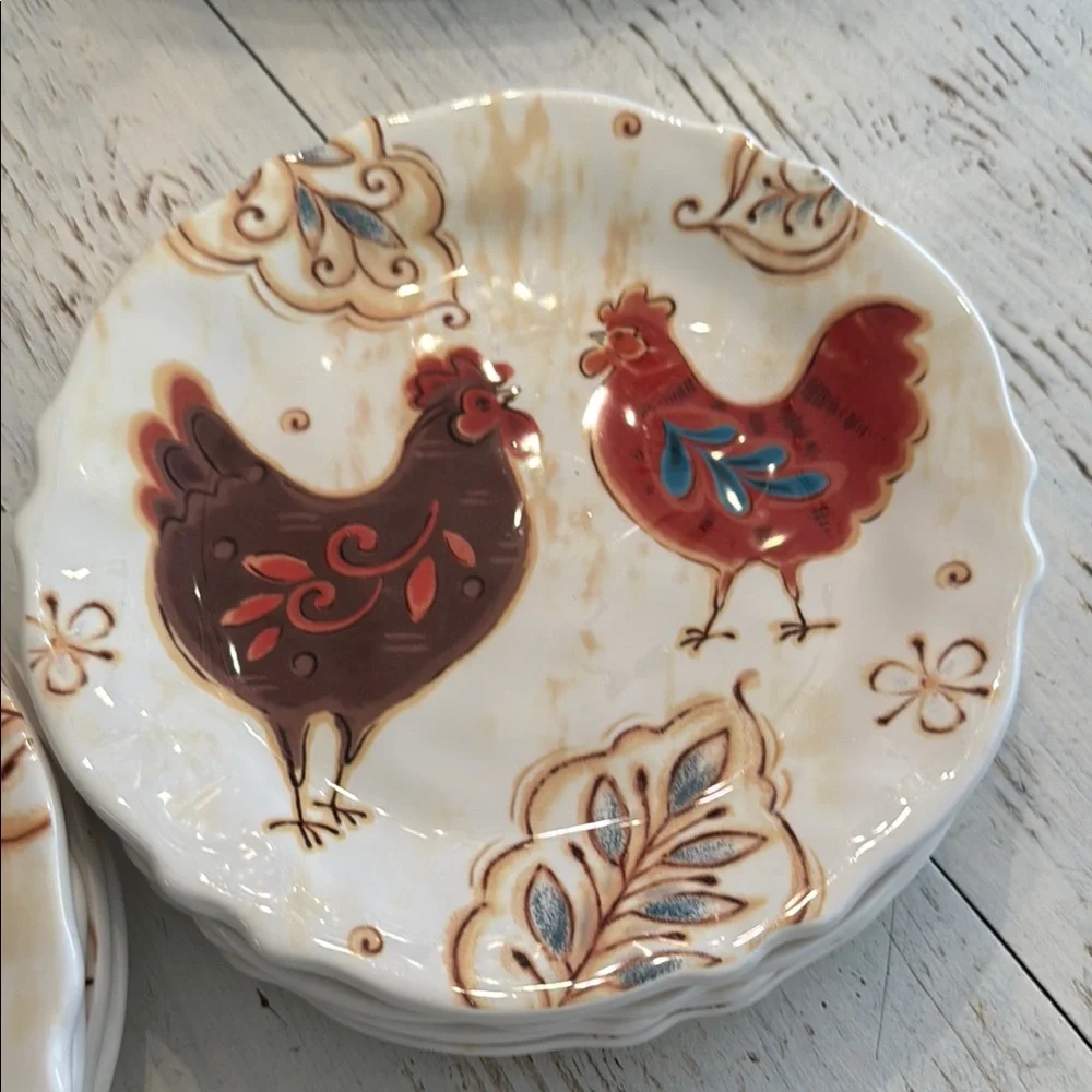 Rustic Rooster Dinnerware Set - Picture 3 of 4